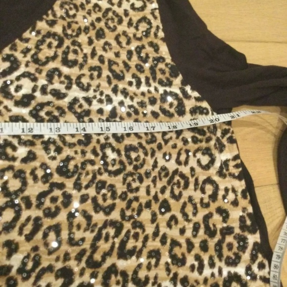 Chico's Jersey Tunic Size 3 Brown Leopard Print - Picture 9 of 11